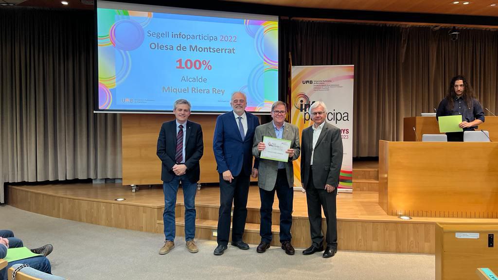El Regidor Jordi López va rebre el Segell Infoparticipa 2022