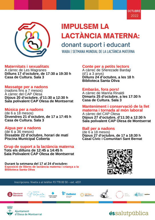 Cartell informatiu de les activitats que es faran sobre la lactància materna