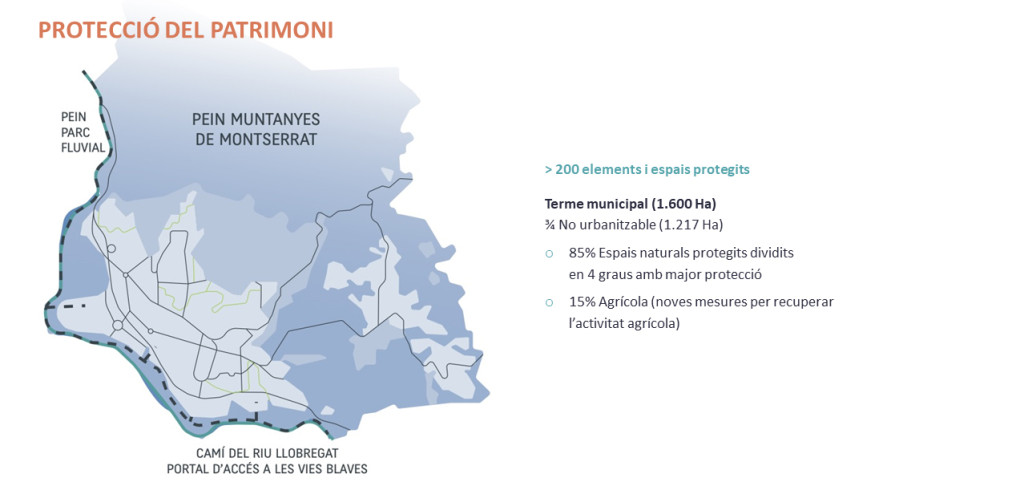 Petit mapa especificant el % d'espais protegits