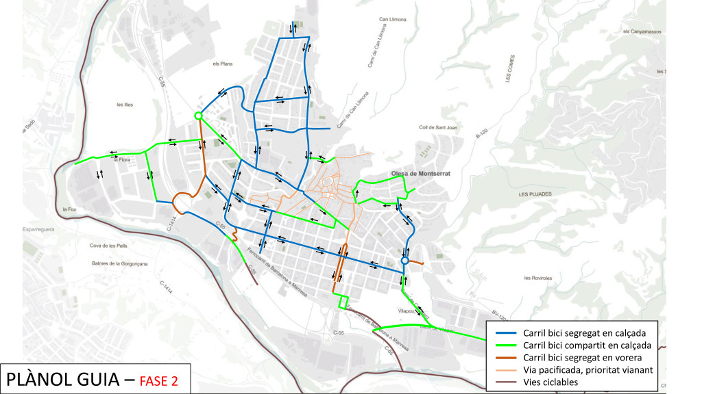 Plànol Fase 2 de l'estudi de carrils Bici