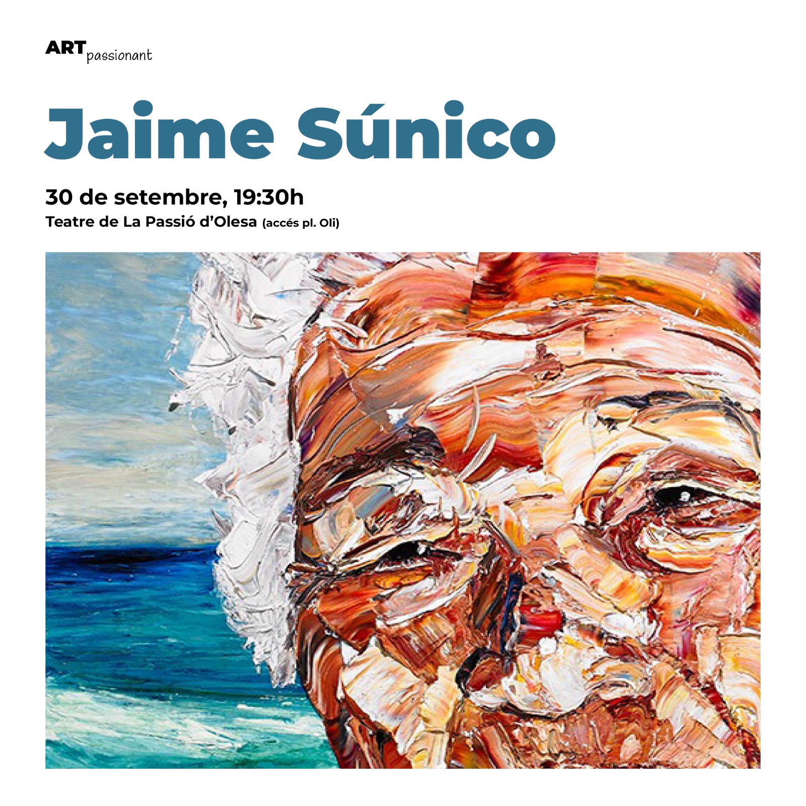 Cartell de la trobada amb Jaime Súnico al Fons d'art de La Passió