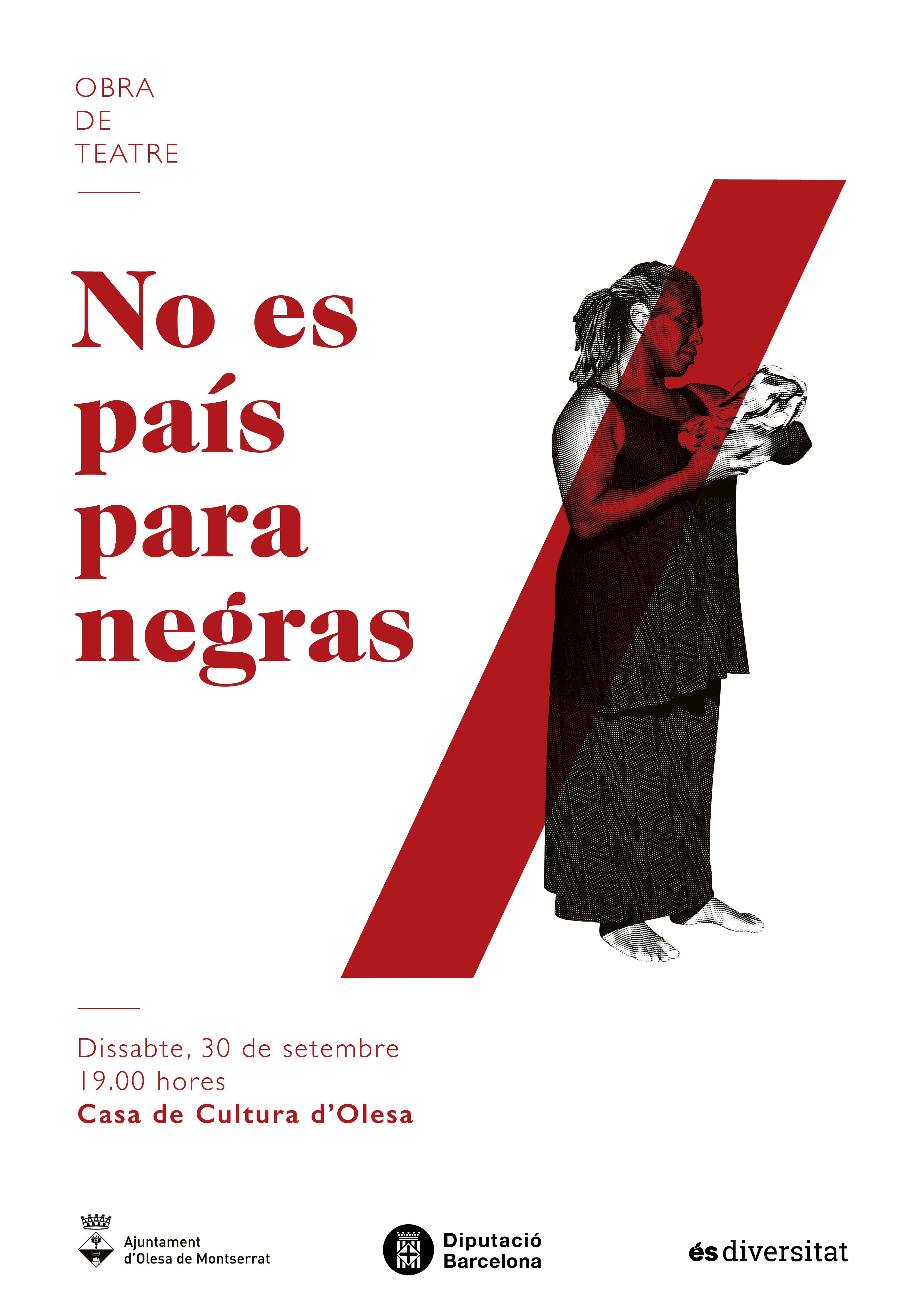 Cartell de l'obra de teatre "No es país para negras"