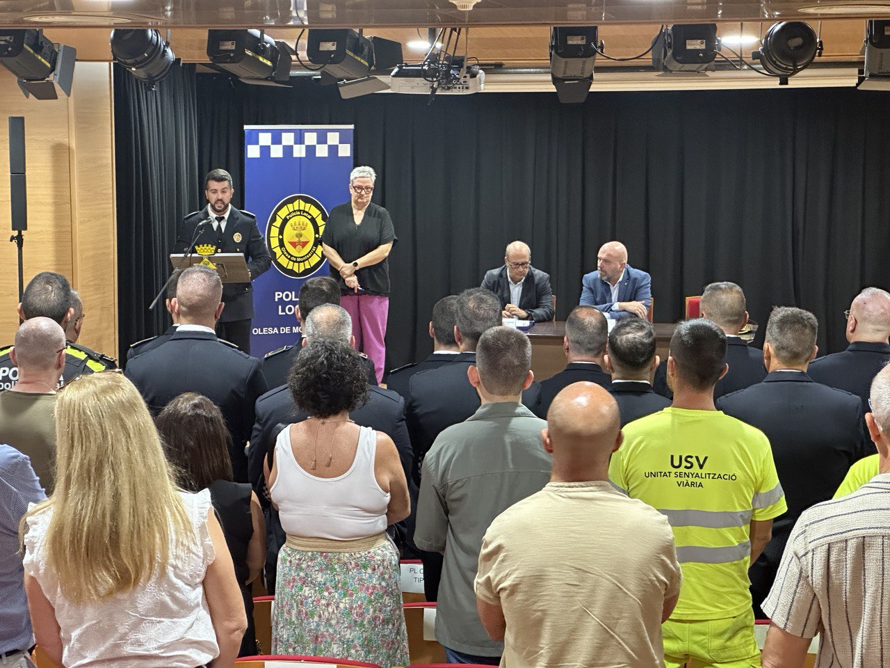 Inspector en Cap de la Policia Local d'Olesa, Isaac Aymerich, en l'acte institucional per la celebració de Sant Miquel 2023