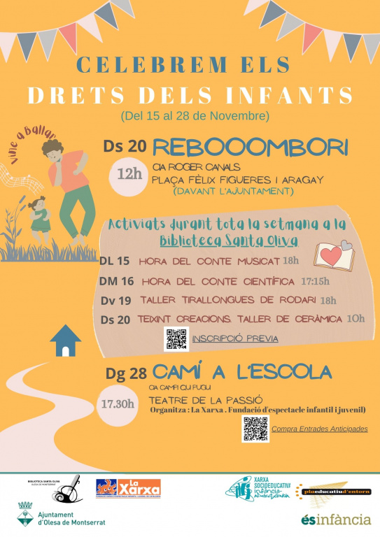 Cartell celebrem els drets dels infants amb informació de les activitats que es realitzaran