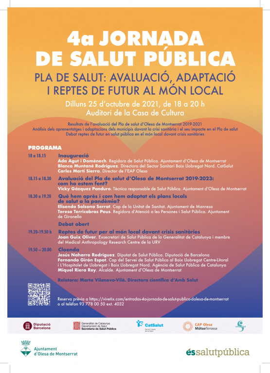 Cartell 4a Jornada de Salut publica amb el programa de les activitats