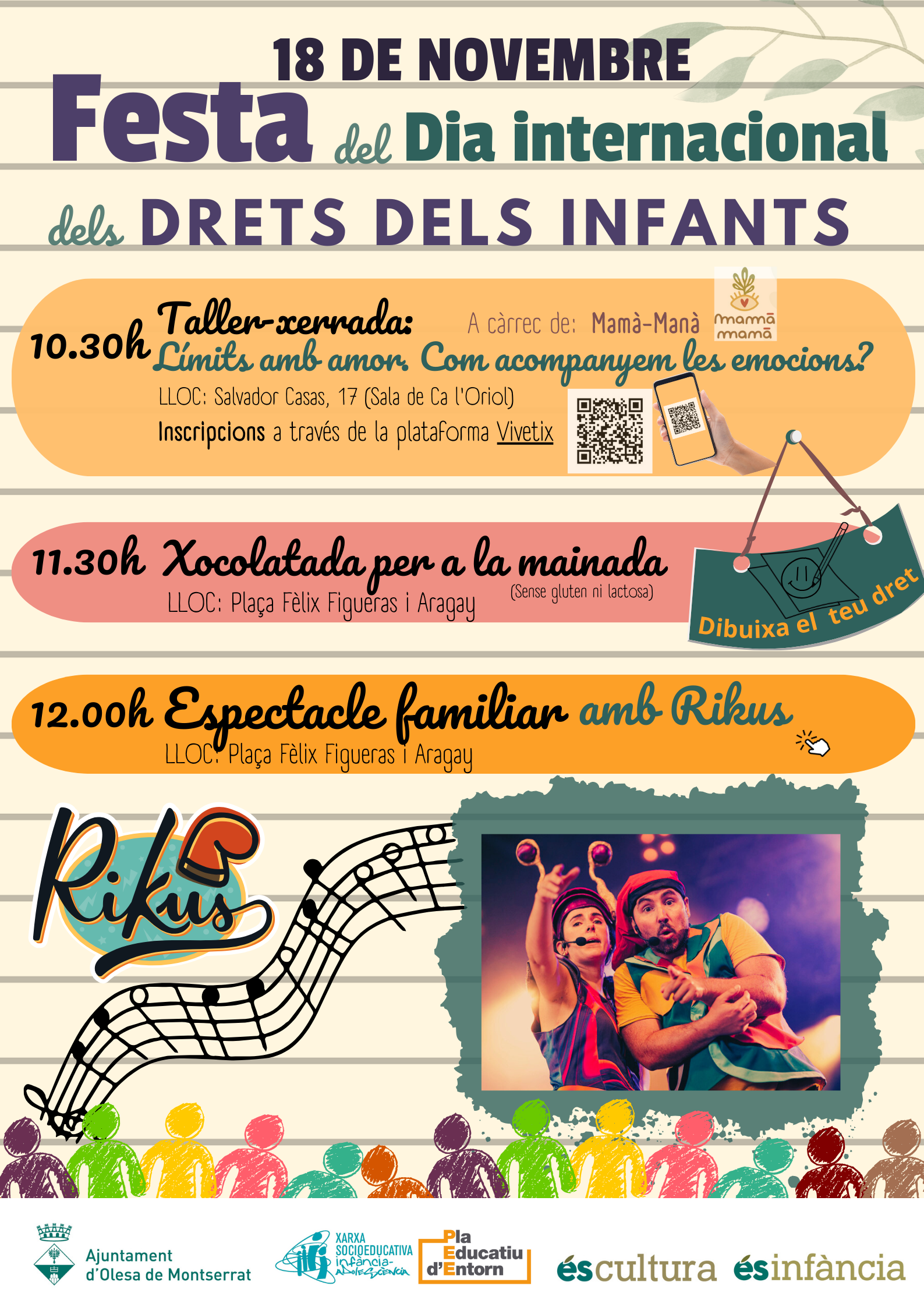 Cartell de les activitats programades pel Dia internacional dels Drets dels Infants