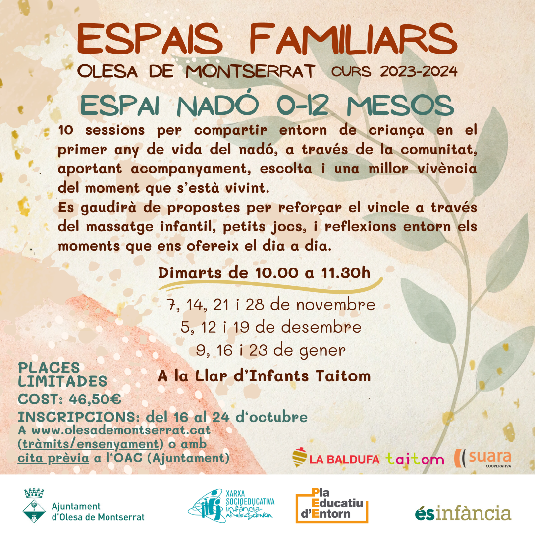 Cartell Espais Familiars 0 a 12 mesos