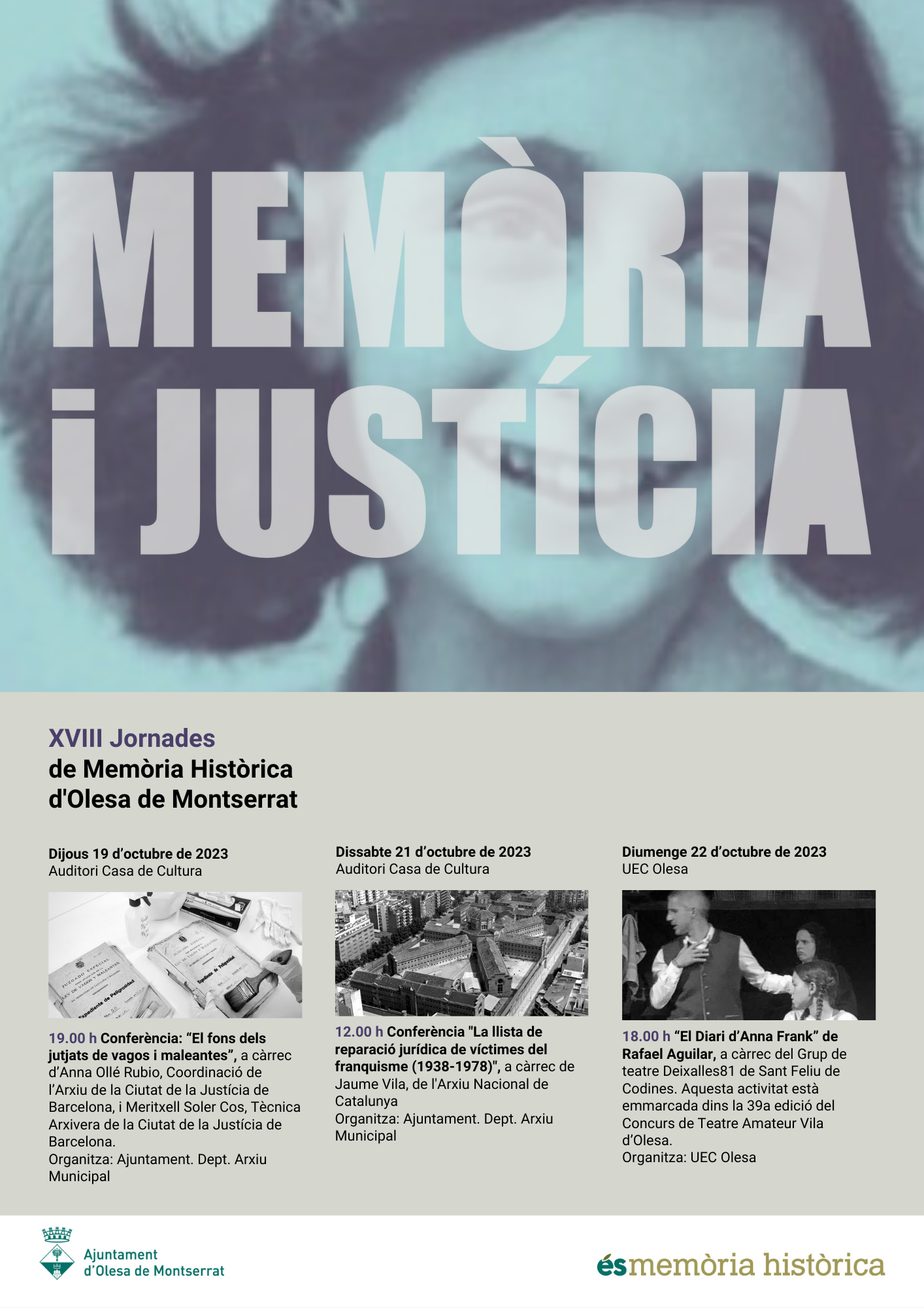 Cartell de les XVIII jornades "Memòria i Justícia"