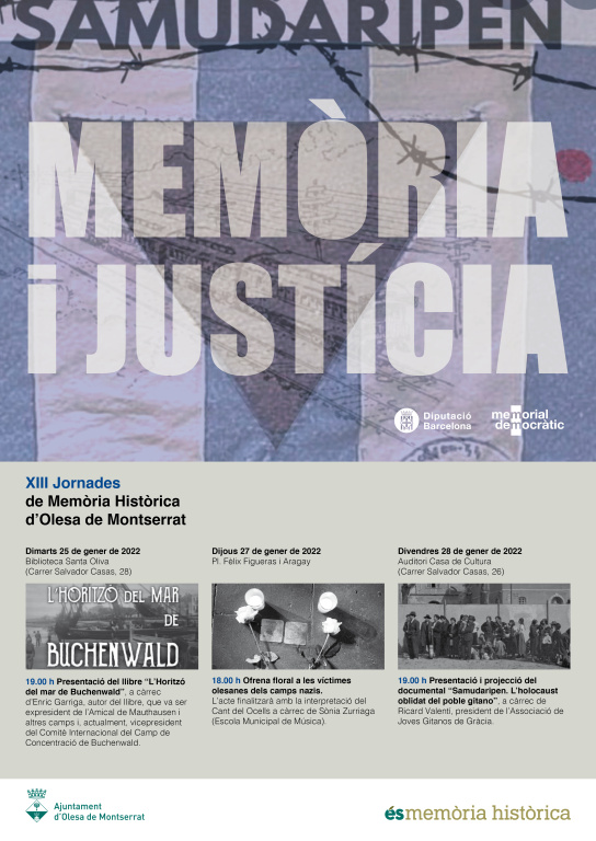 Cartell de XIII memòria i justícia amb dates d'activitats