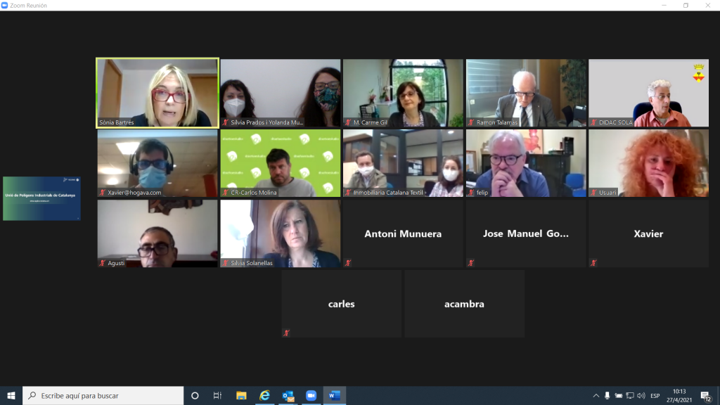 Captura de pantalla amb totes les persones assistents a la reunió d'associacionisme empresarial