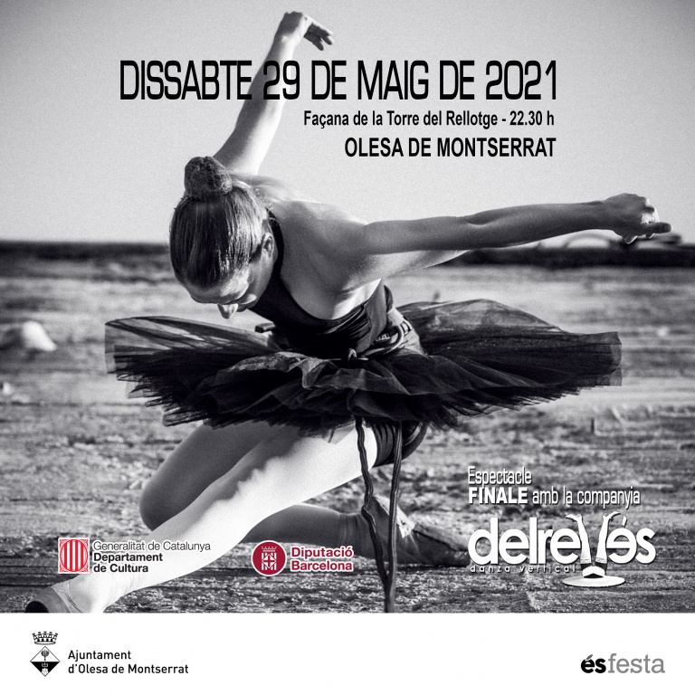 Cartell Espectacle de dansa amb una fotografia en blanc i negre d'una ballarina