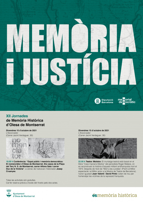 Cartell Memòria i Justícia amb la informació de les XII Jornades