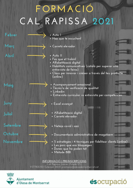 Cartell amb la informació dels cursos de formació ocupacional