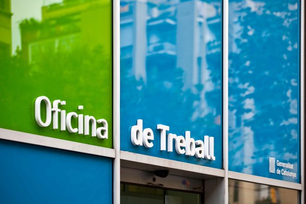 Rètol d'entrada de l'Oficina de Treball