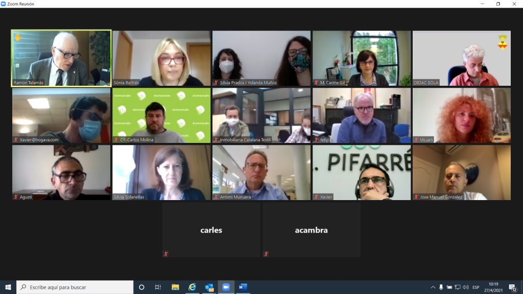 Captura de pantalla dels assistents a la reunió d'associacionisme empresarial