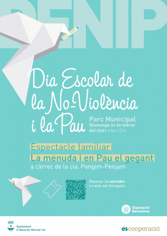 Cartell amb informació del Dia escolar de la no violencia i la Pau