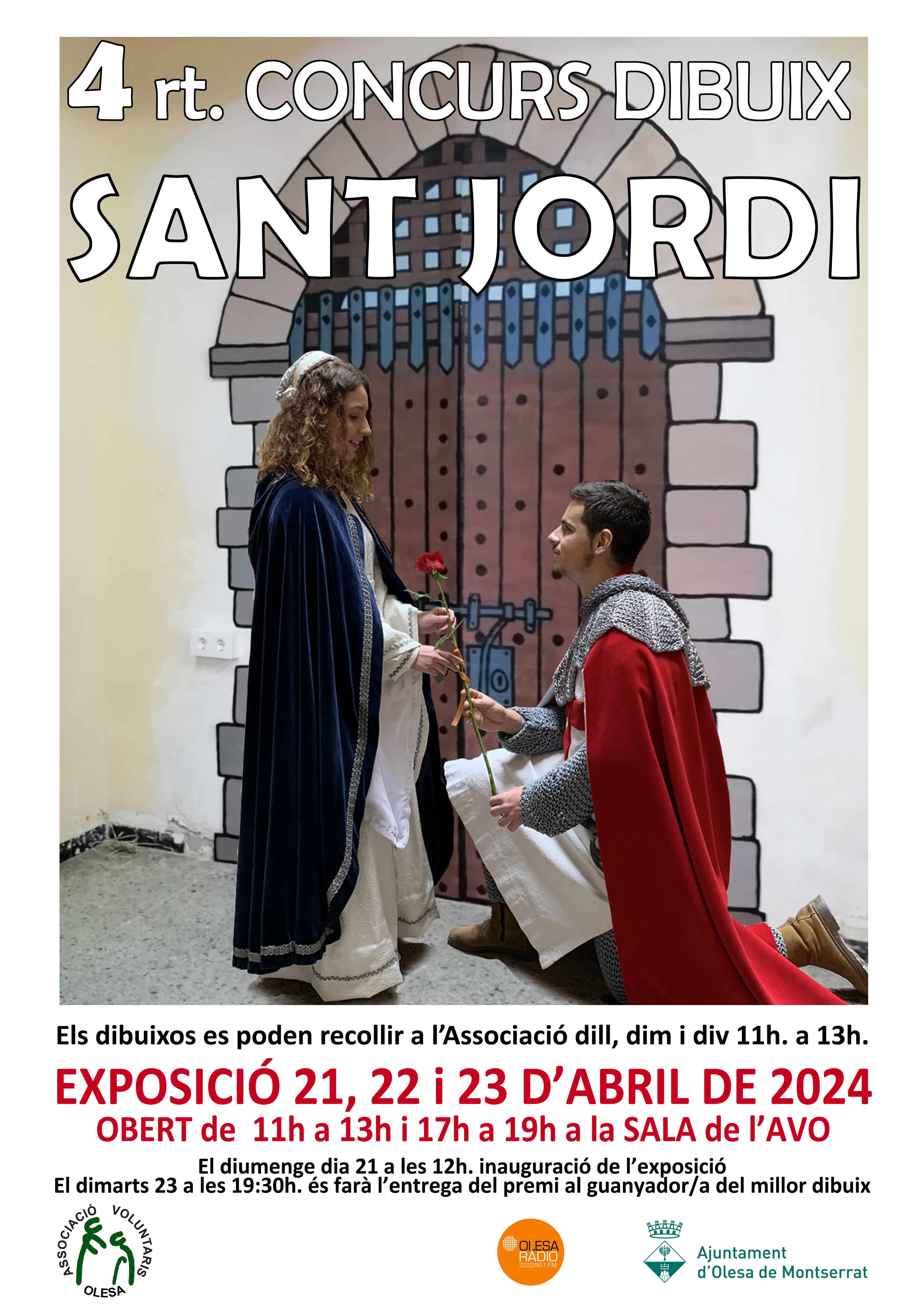 Cartell del 4t concurs de Sant Jordi de l'AVO 2024