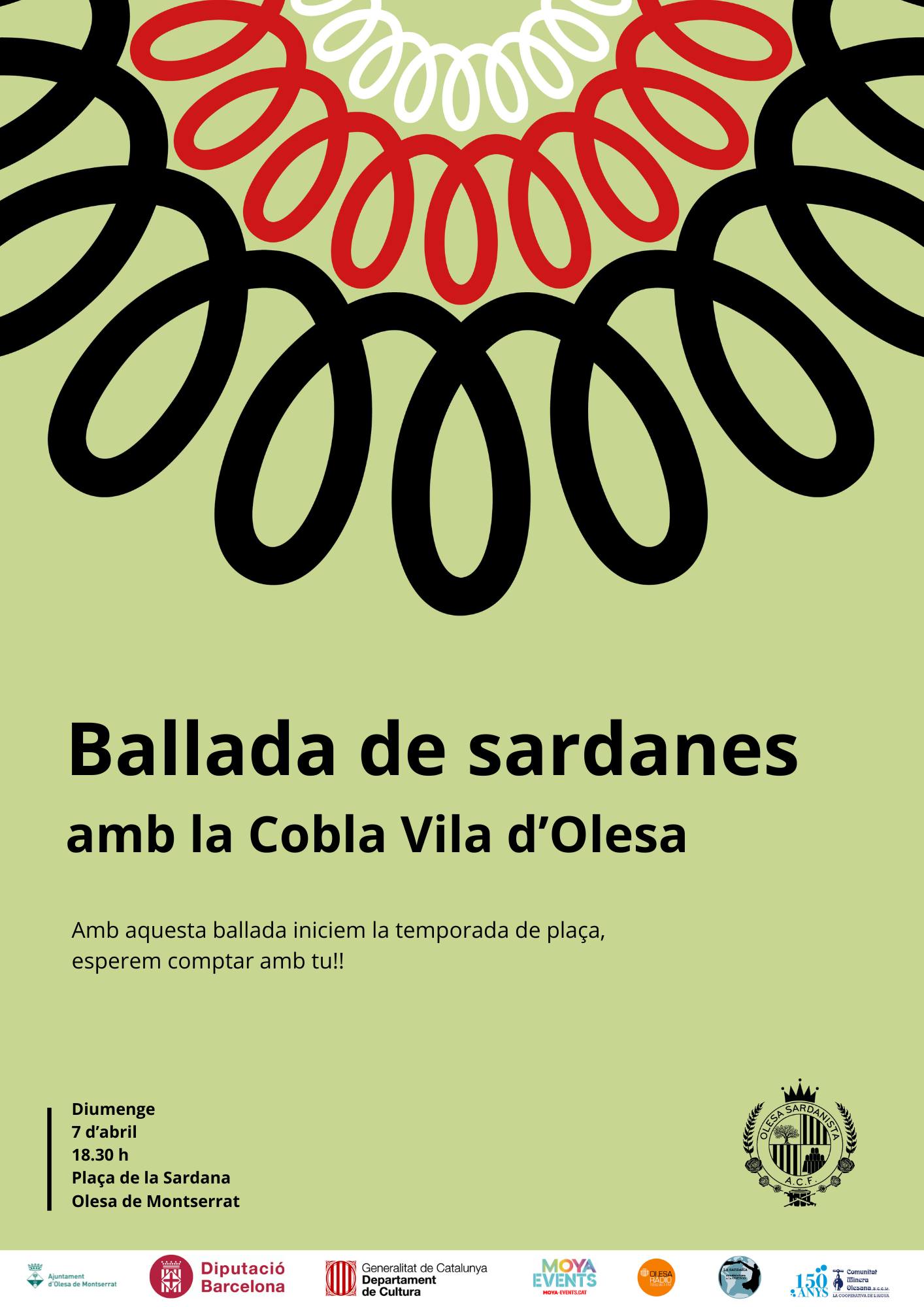 Cartell de la ballada de sardanes abril 2024