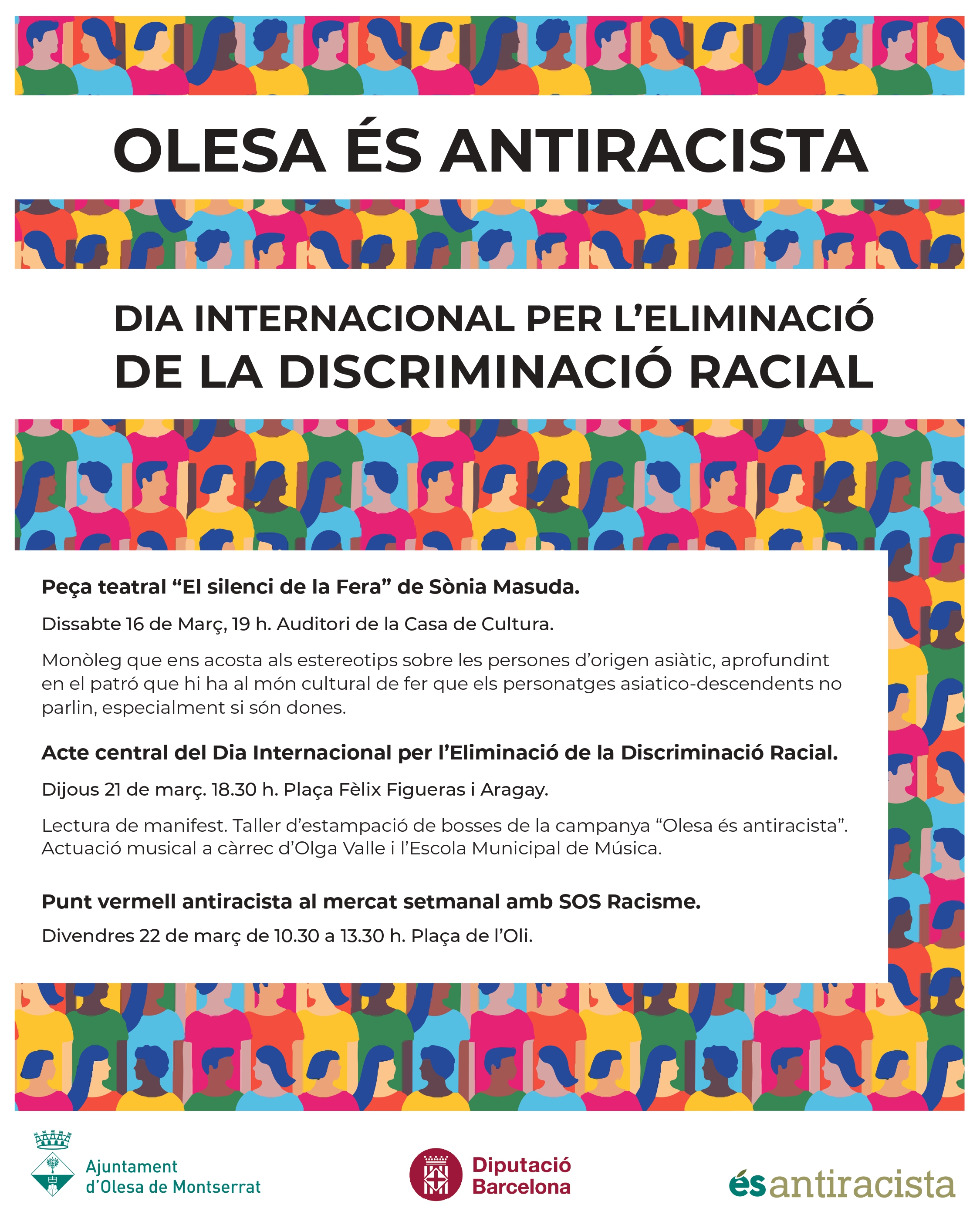 Cartell del actes de commemoració de Dia internacional per l'Eliminació de la Discriminació Racial 2024