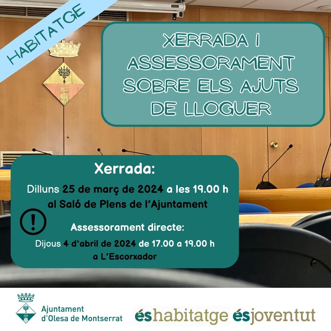 Xerrada i assessorament ajust lloguer habitatge 2024