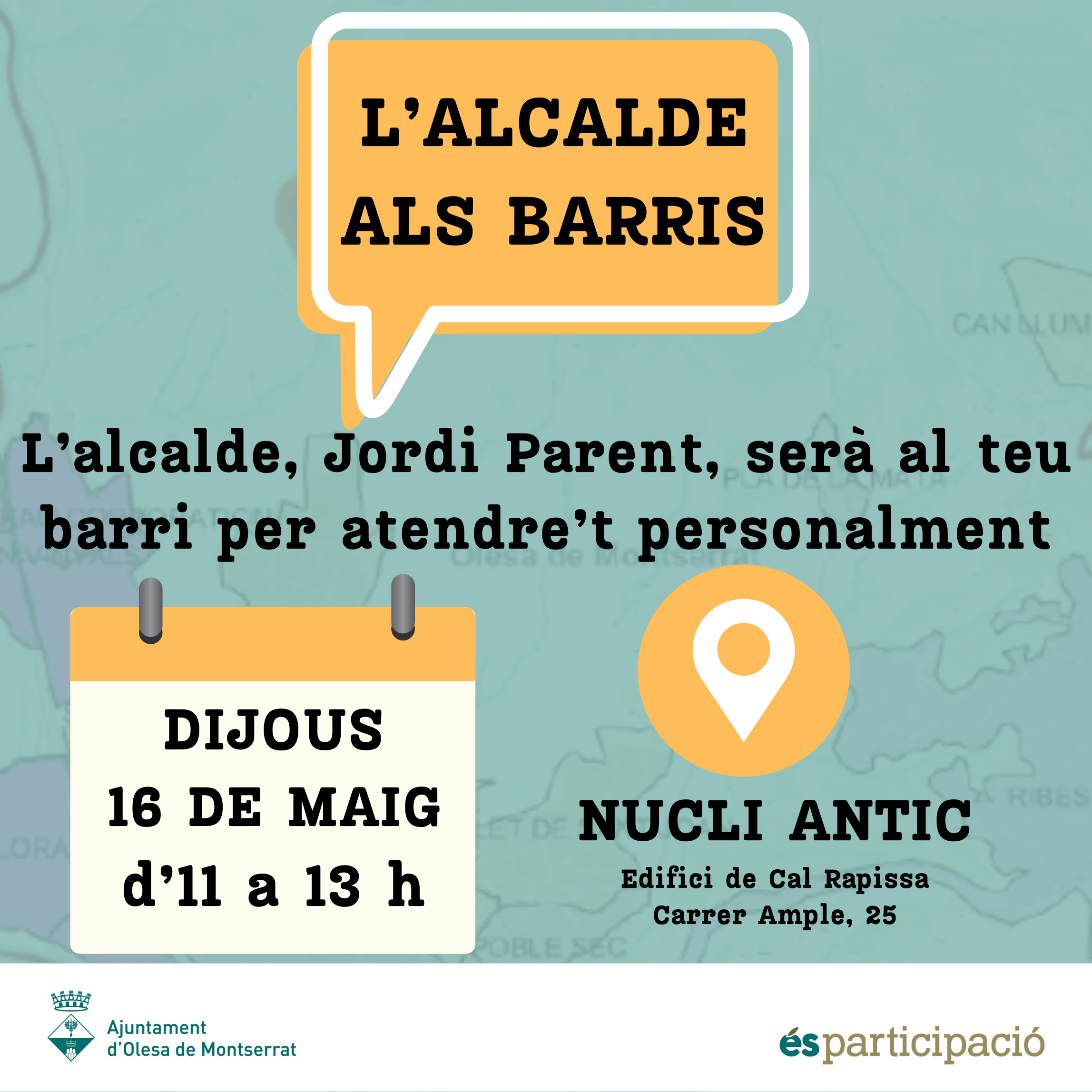 Cartell de l'alcalde als barris de maig 2024