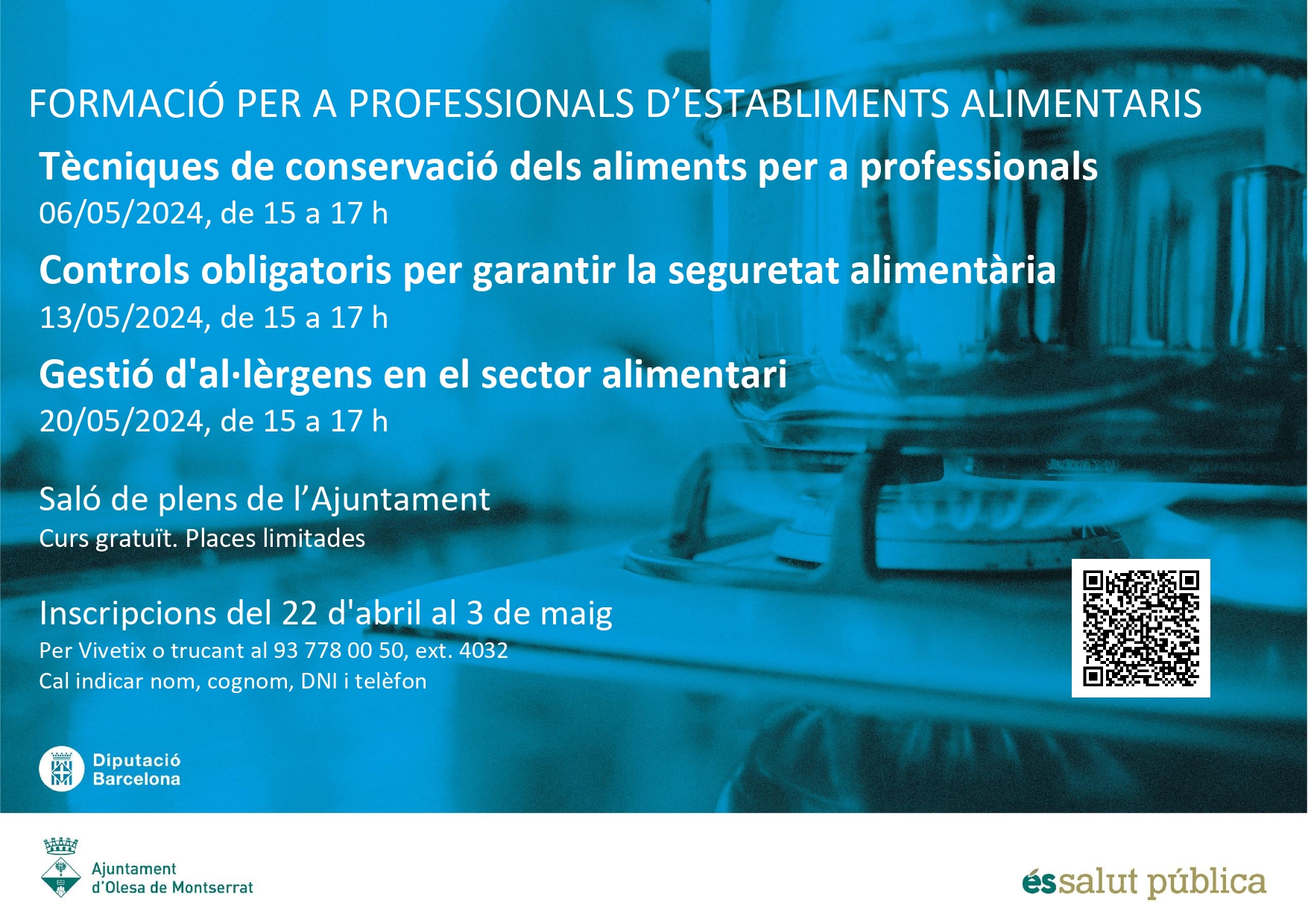 Cartell curs professional seguretat alimentària Maig 2024