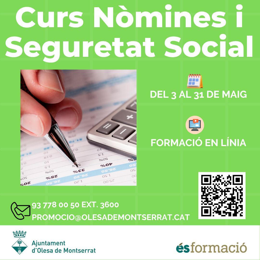 Cartell de Curs Nòmines i Seguretat Social Maig 2024