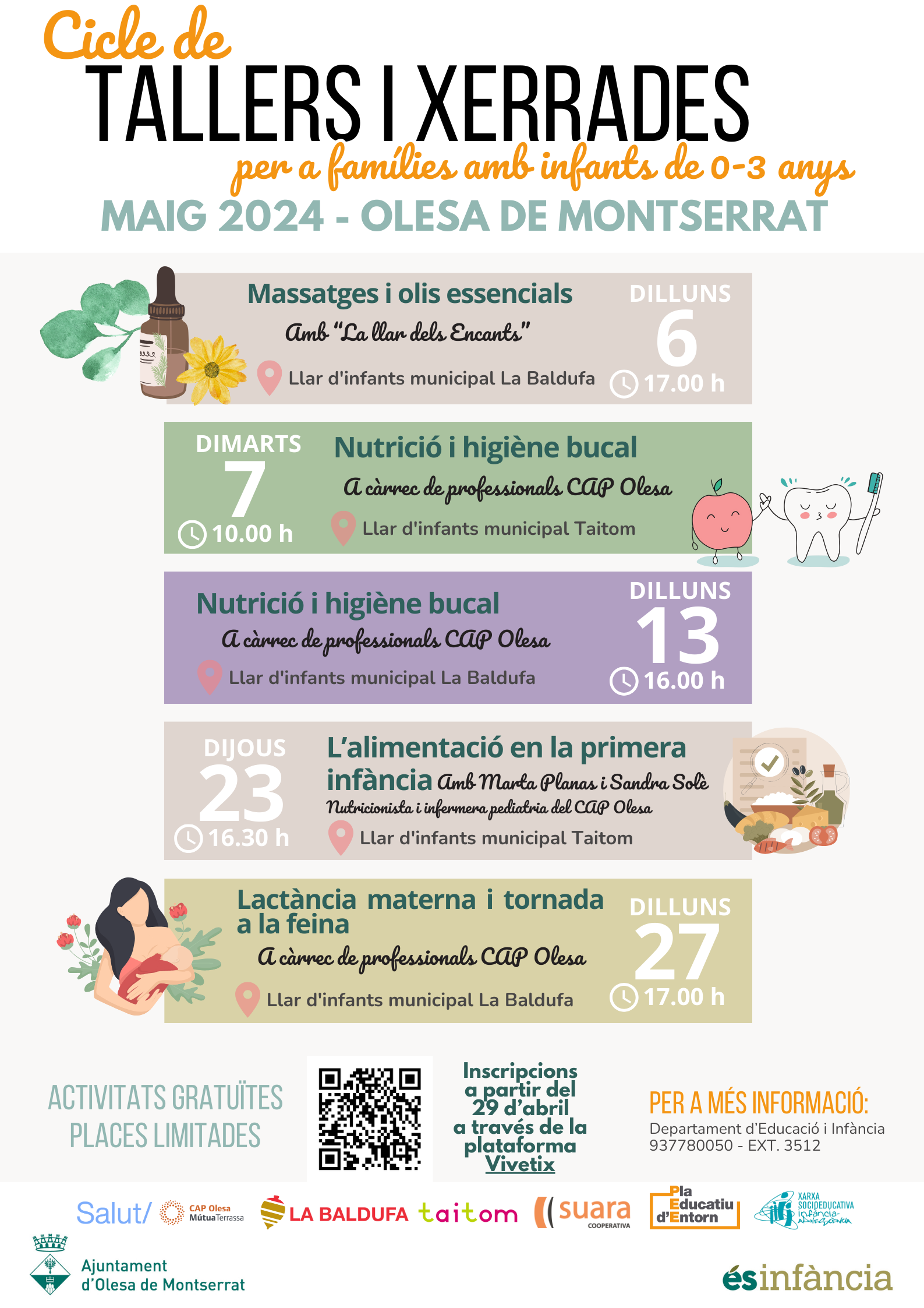 Cartell dels tallers familiars maig 2024