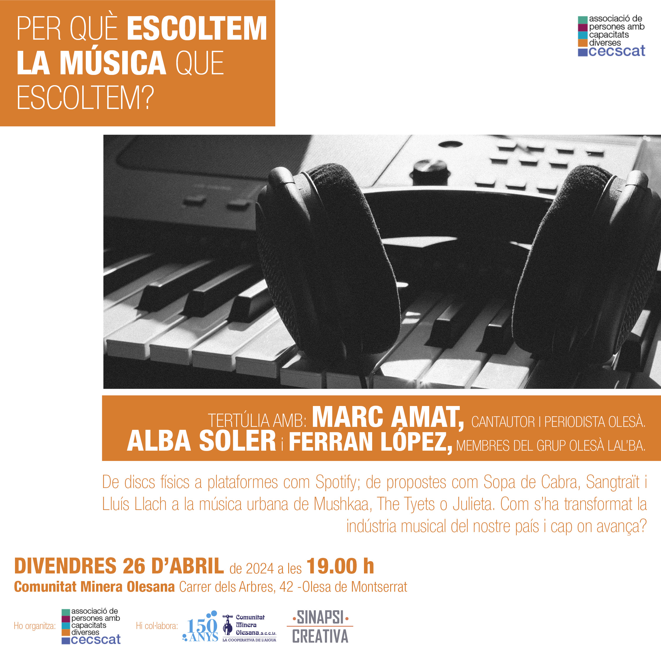 Cartell Per què escoltem la música que escoltem abril 2024