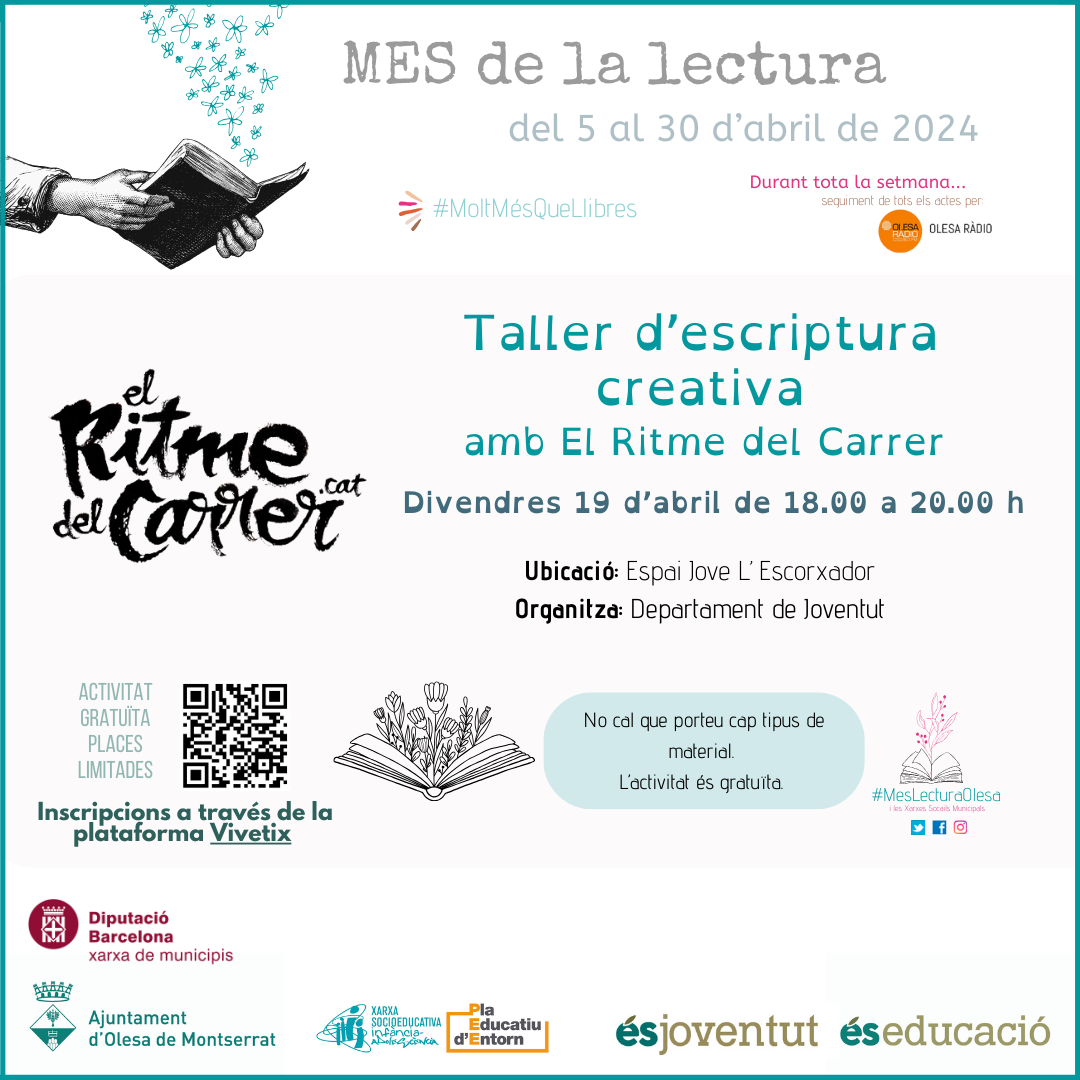 Taller d’escriptura creativa pel mes de la lectura 2024