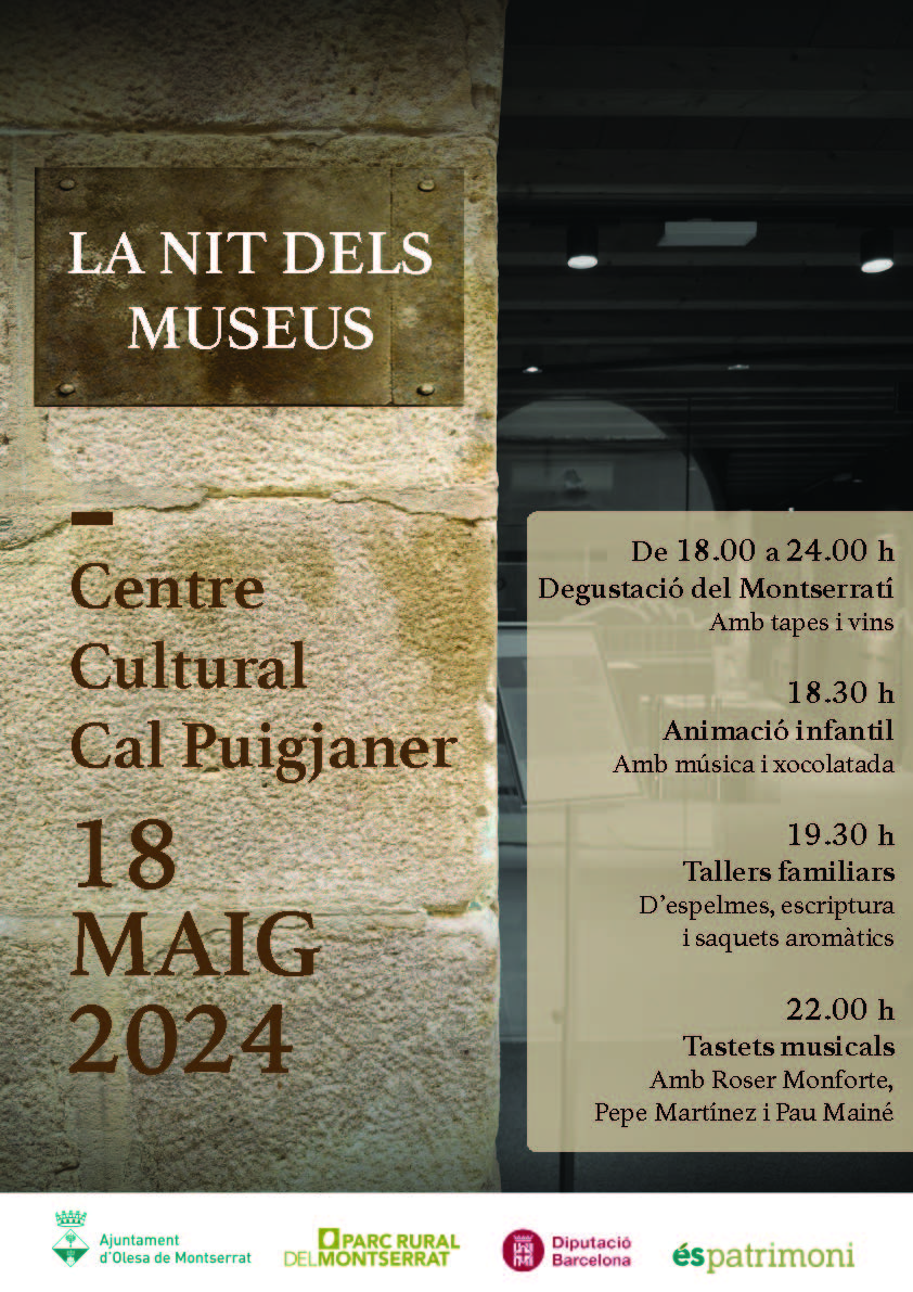 Cartell de la Nit dels Museus al Centre Cultural Cal Puigjaner 2024