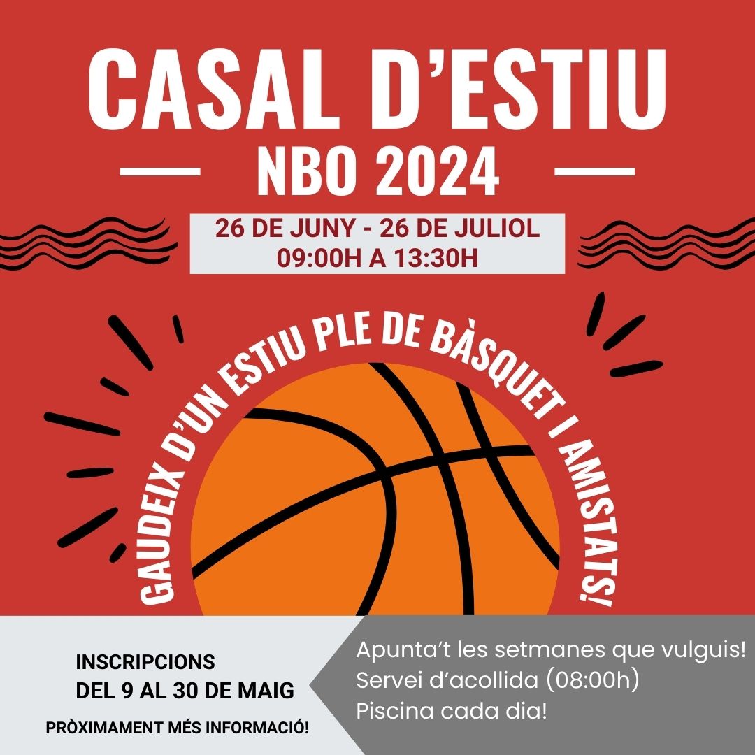 Cartell del casal d'estiu 2024 del Nou Bàsquet Olesa