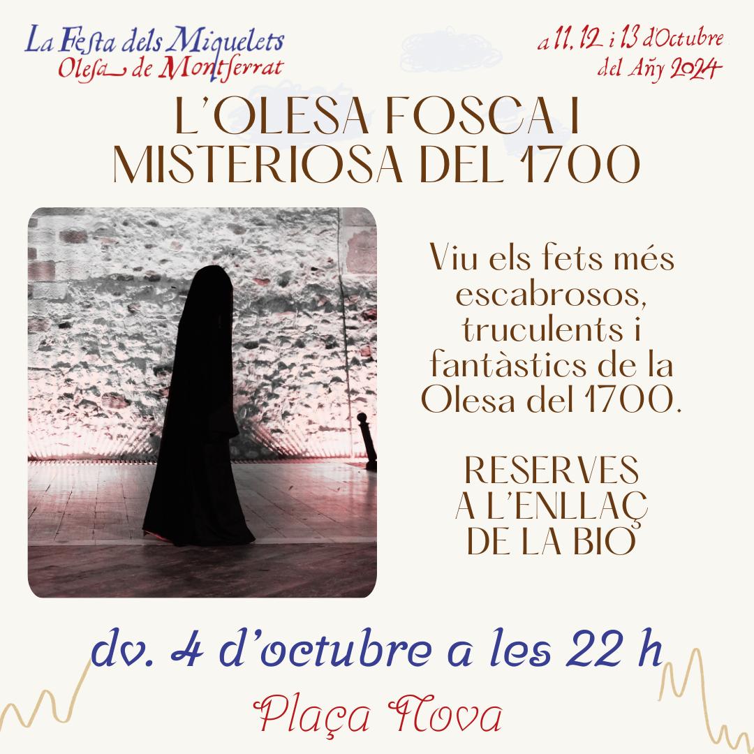 Cartell de la visita l'Olesa Fosca i Misteriosa del 1700 setembre 2024