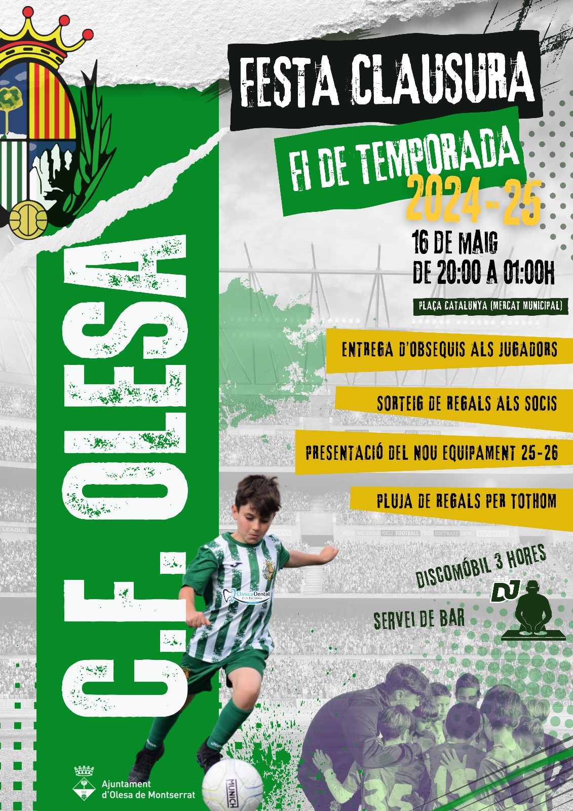 Cartell de la festa de clausura de la temporada 24-25 del CF Olesa