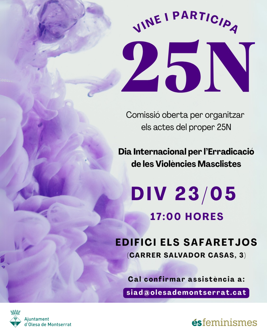 Cartell de la primera comissió ciutadana per preparar el 25N de 2025