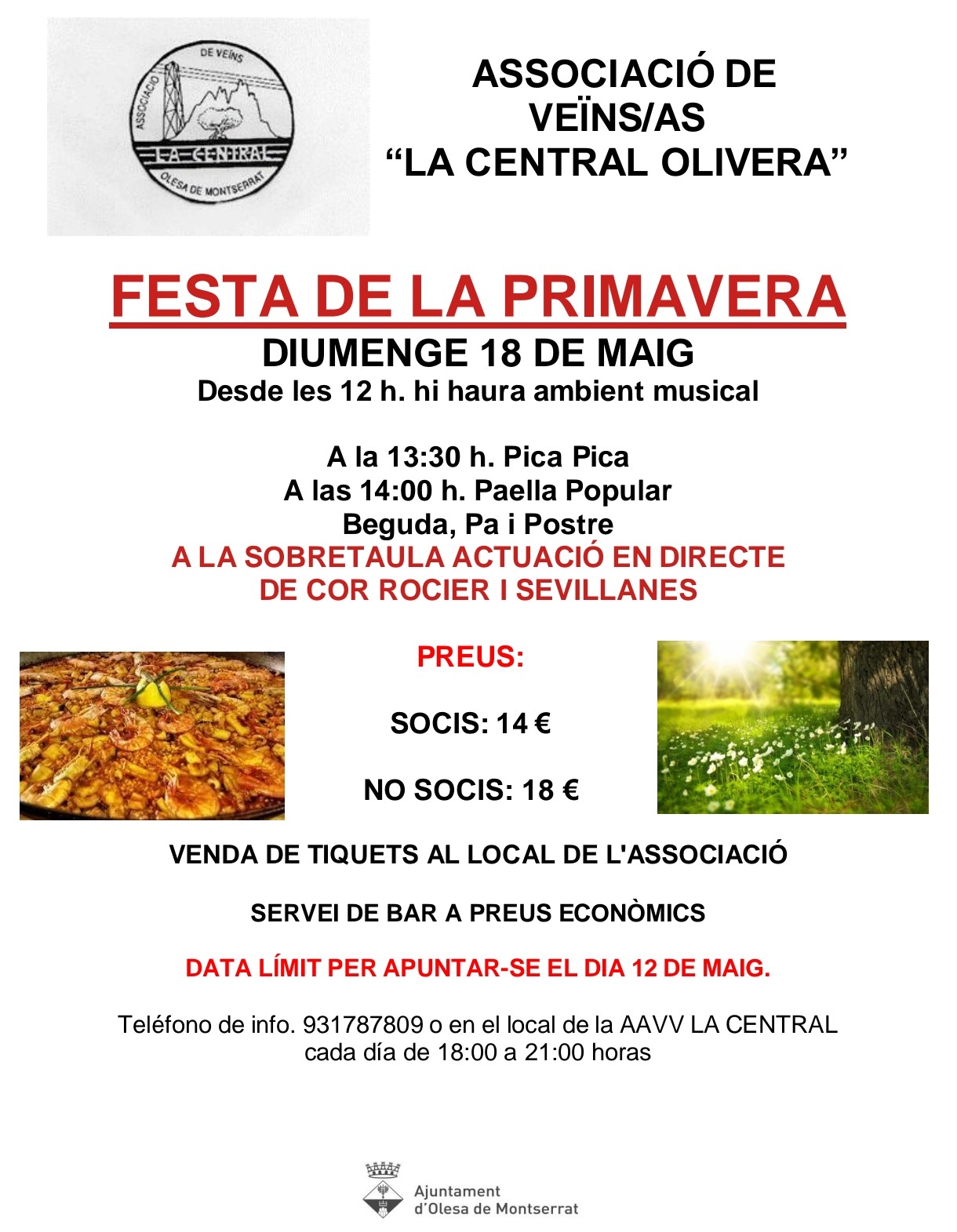 Cartell de la Festa de la Primavera de l'AV La Central