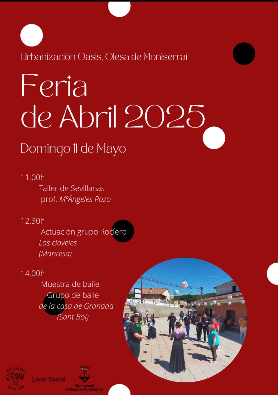 Cartell de la Fira d'abril 2025 de l'AV L'Oasis