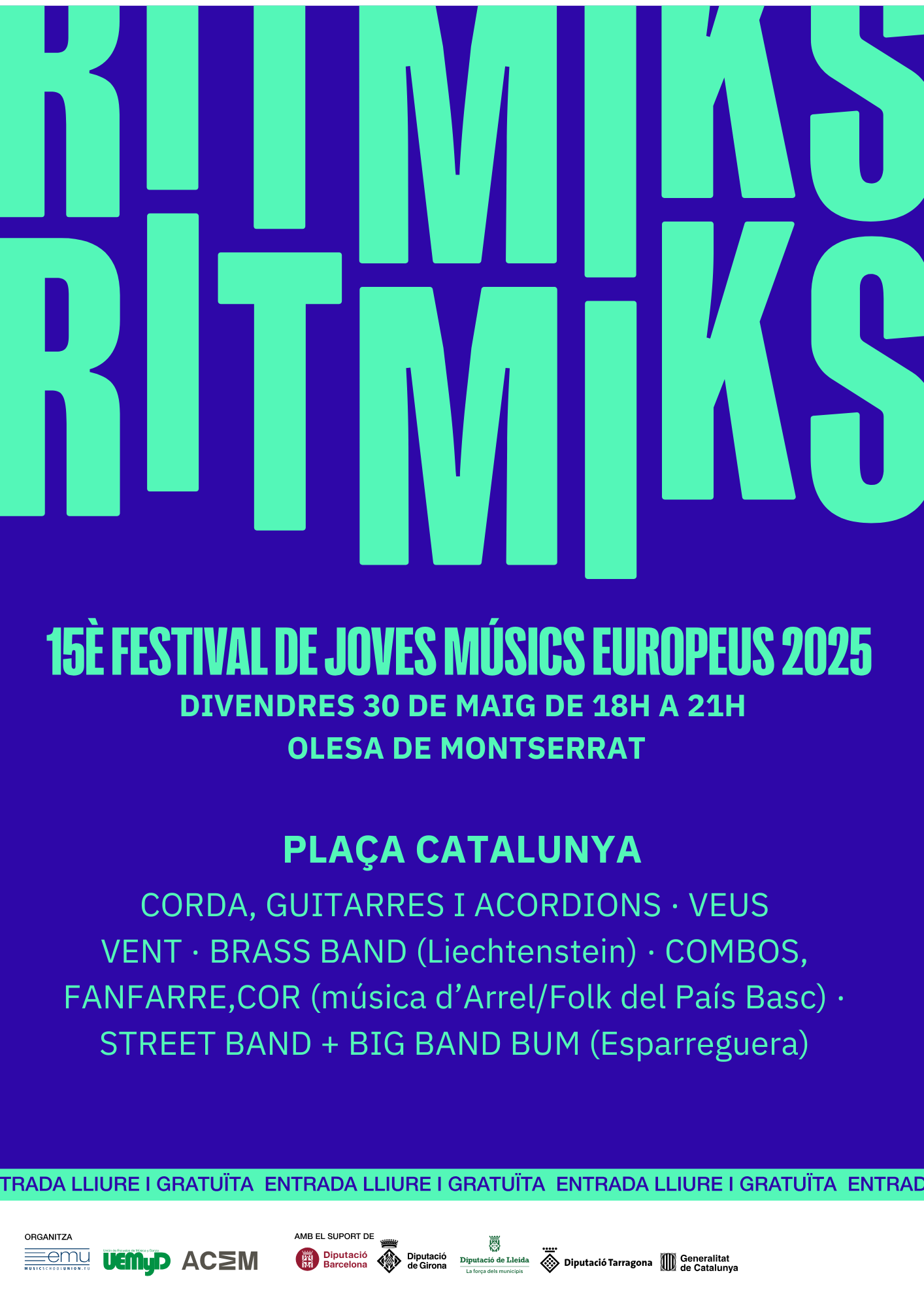 Cartell del festival Ritmiks a Olesa pel maig de 2025