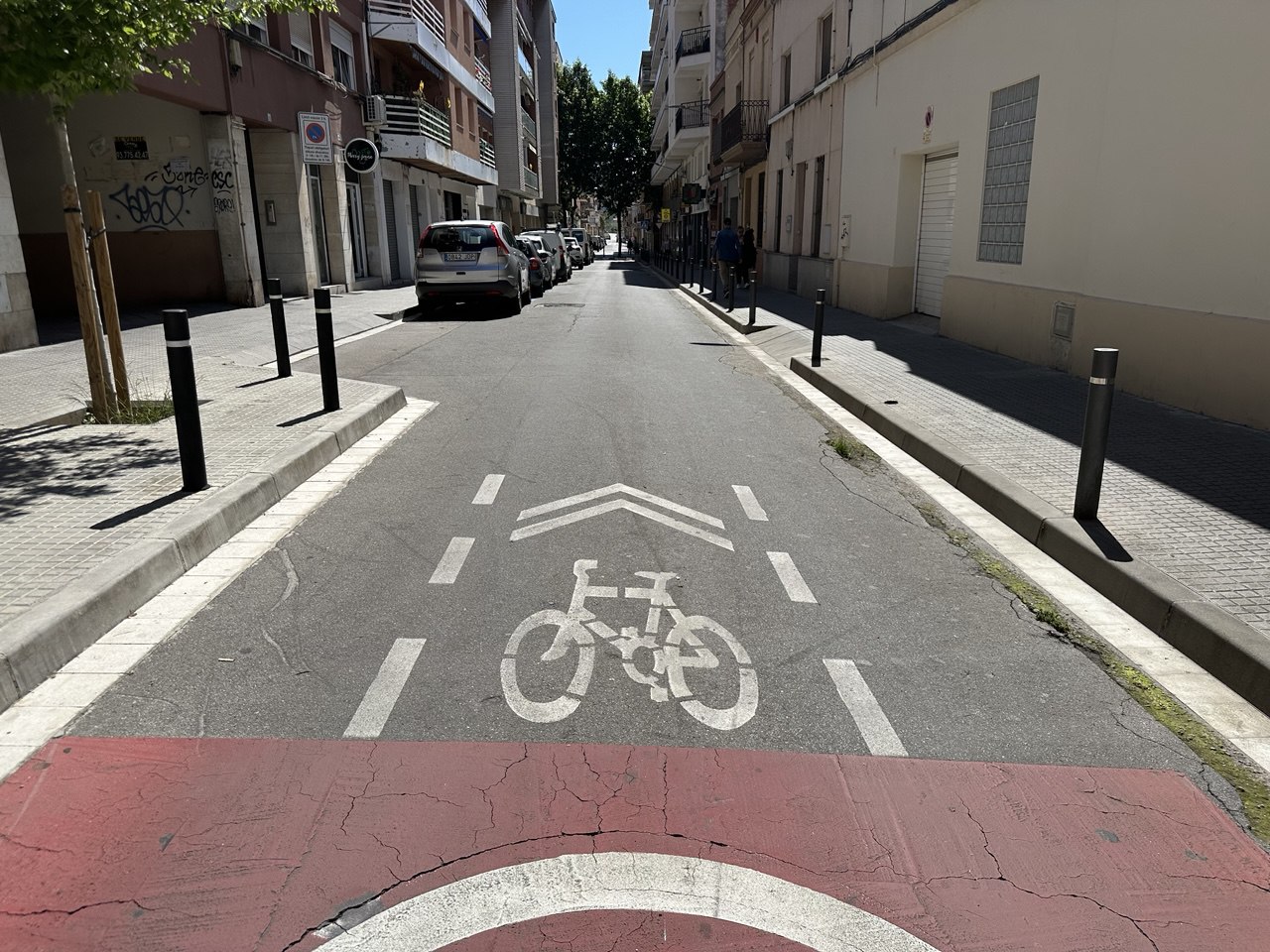 Tram del carrer Colom del carril rodat per a vehicles de mobilitat personal d'Olesa