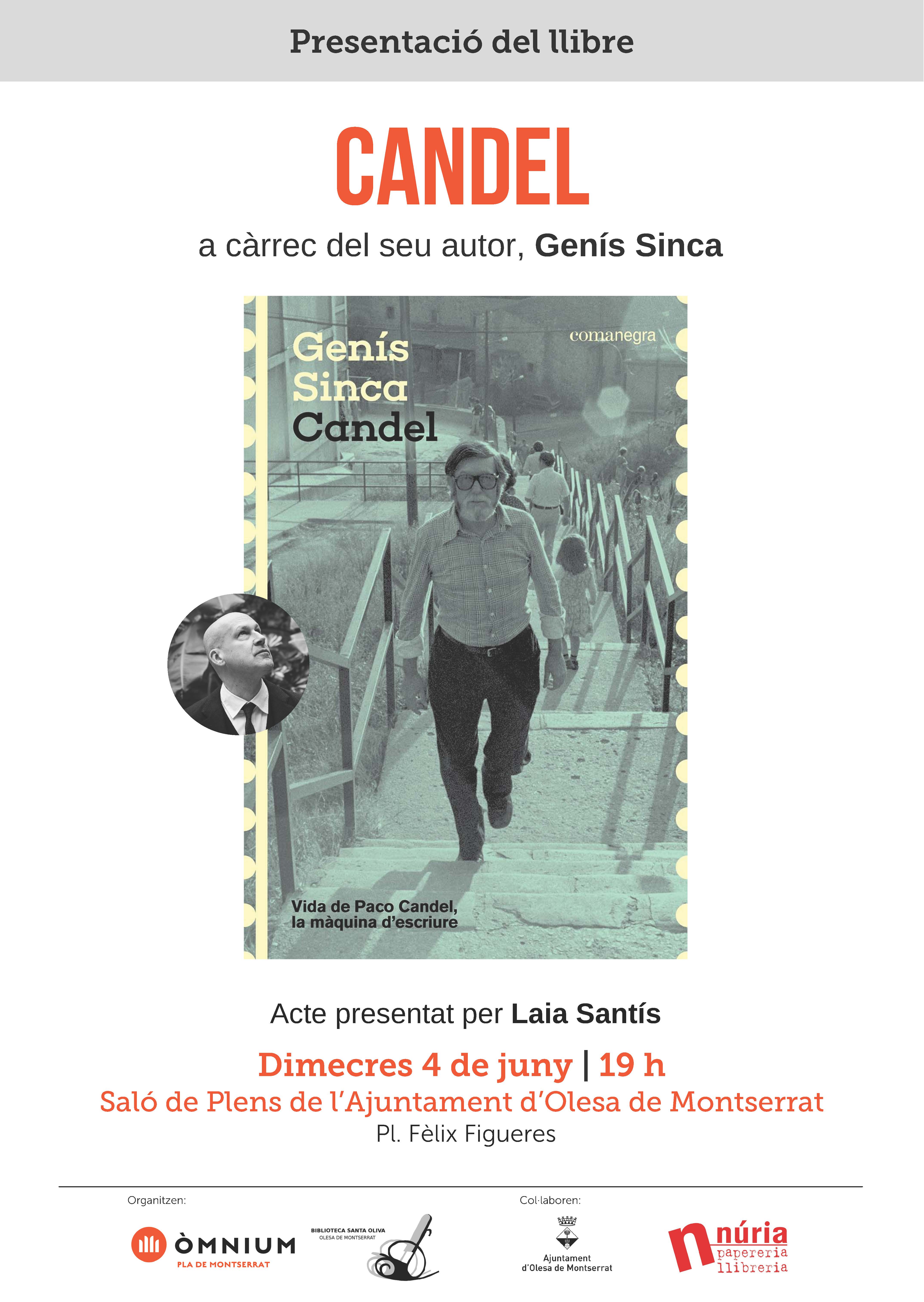 Cartell de la presentació del llibre Candel pel juny de 2025