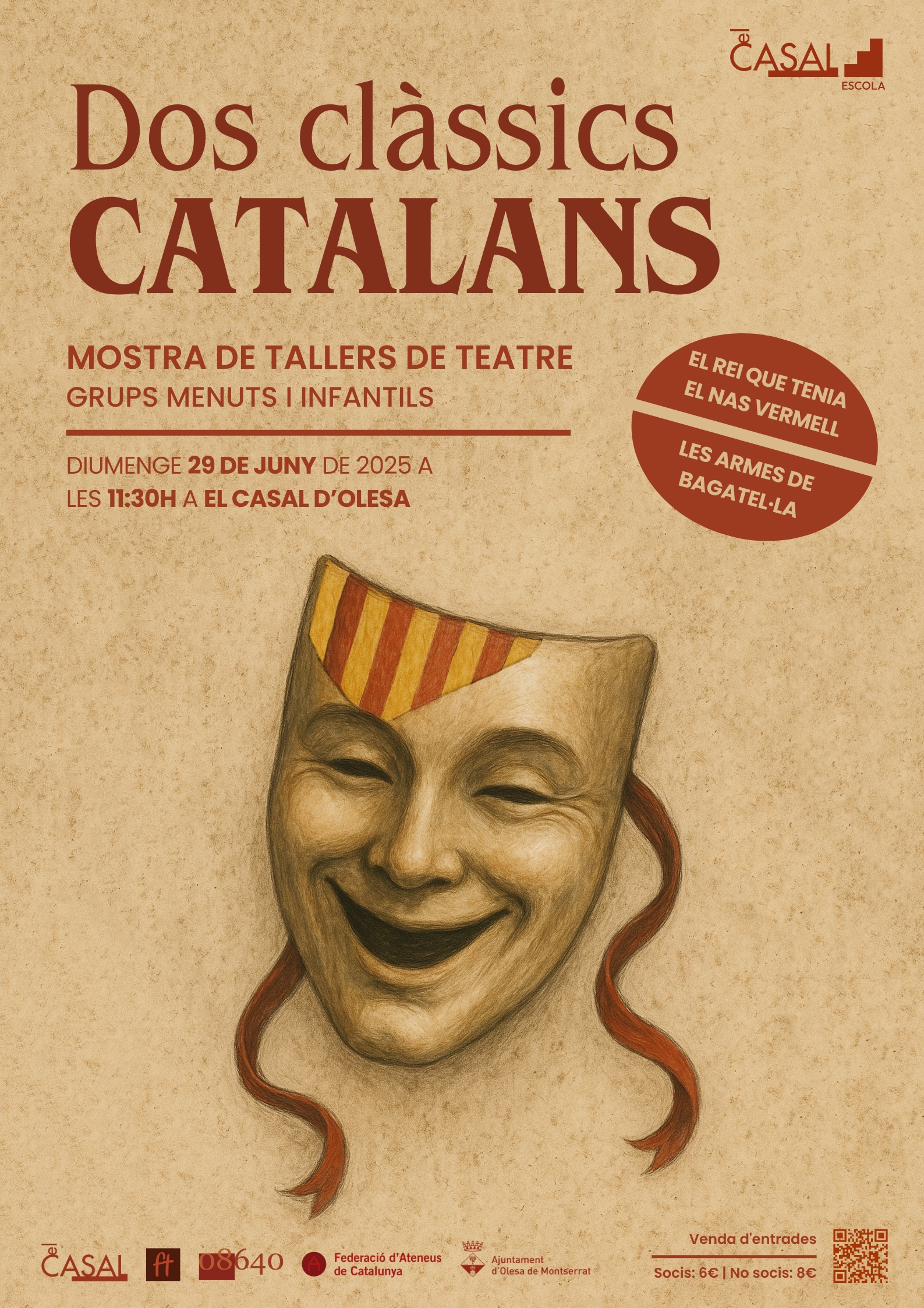Cartell de l'obra de teatre Dos clàssics catalans del Casal, juny 2025