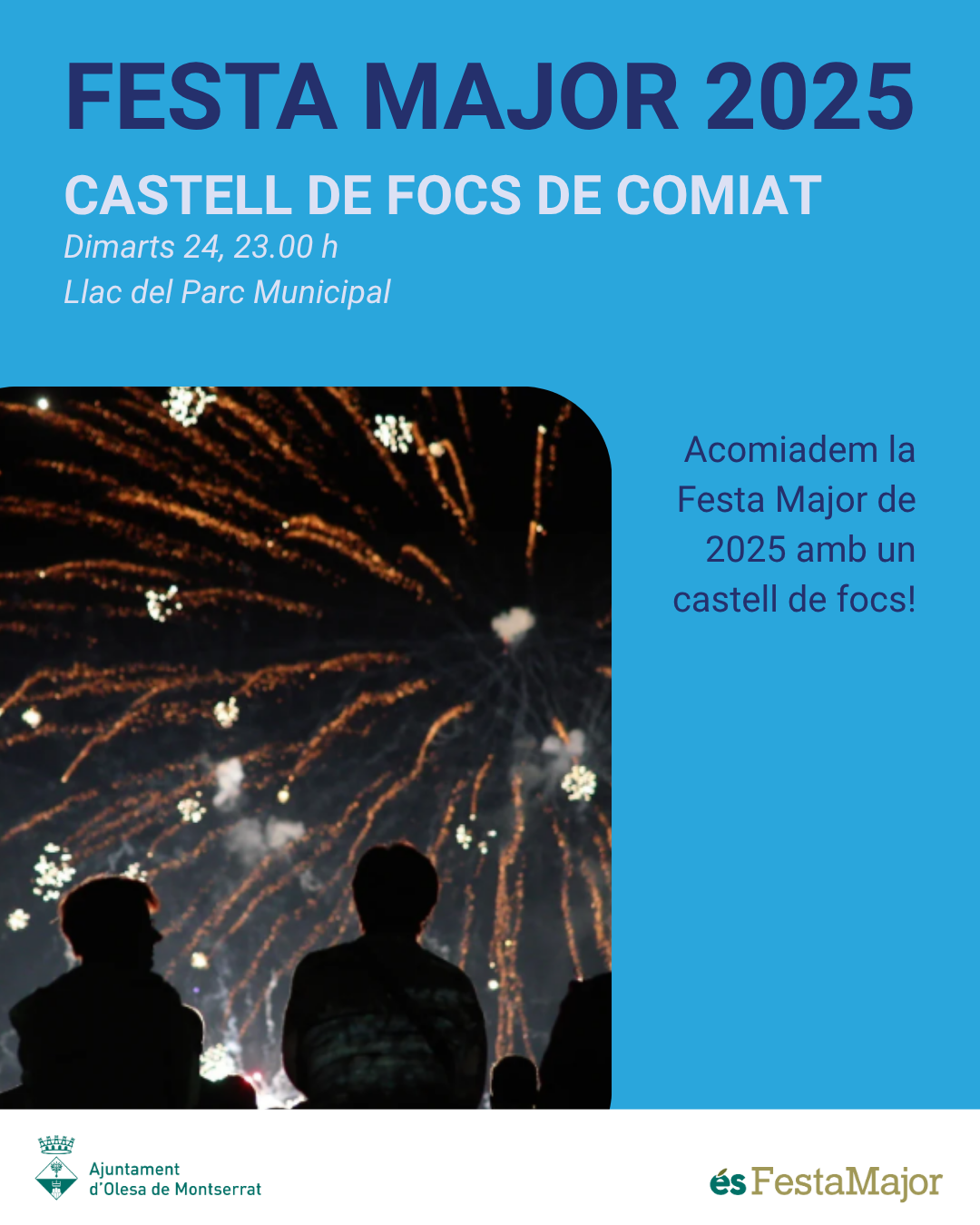 Cartell del Castell de Focs de fi de la Festa Major 2025
