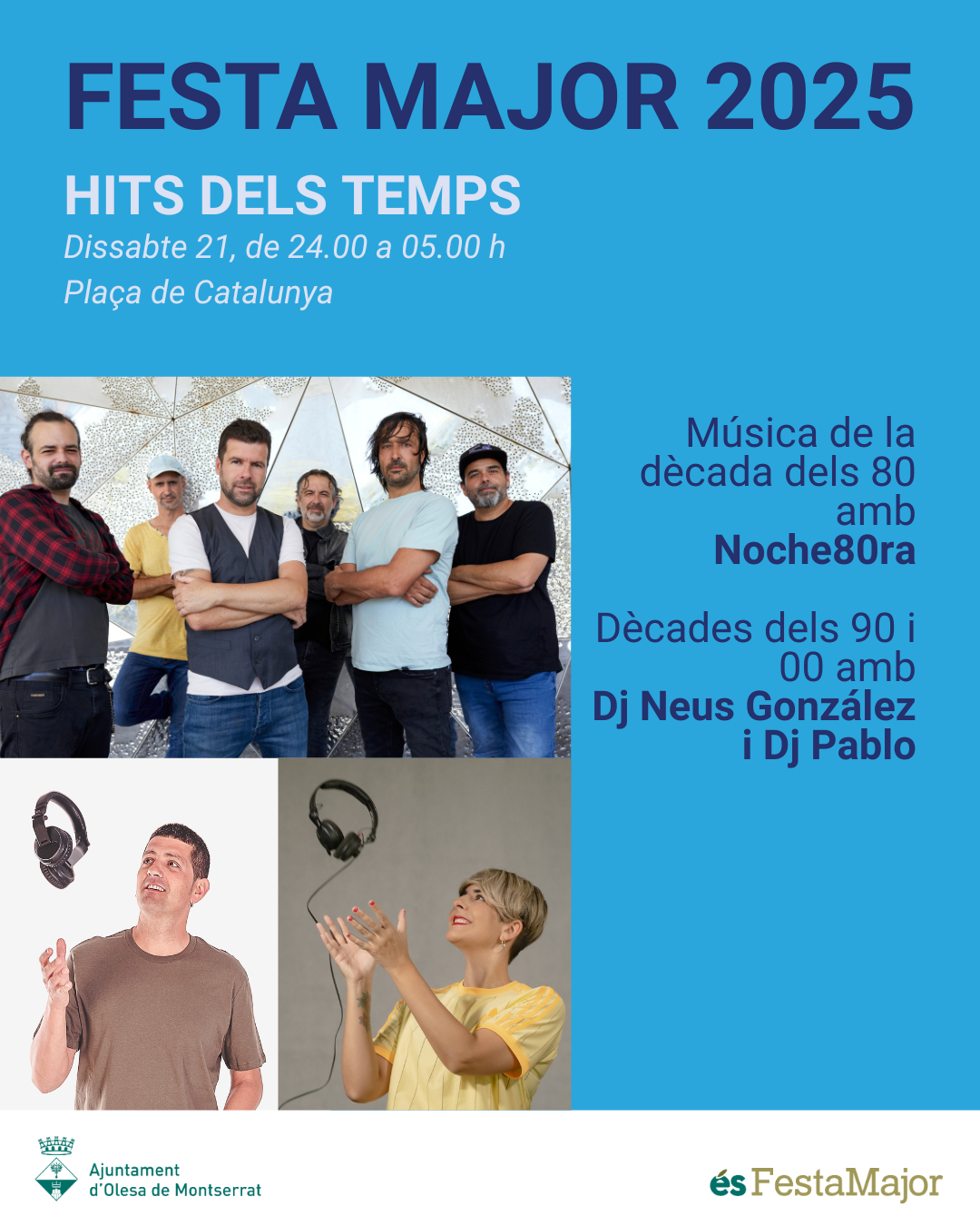 Cartell del concert Hits dels Temps per a la festa major de 2025