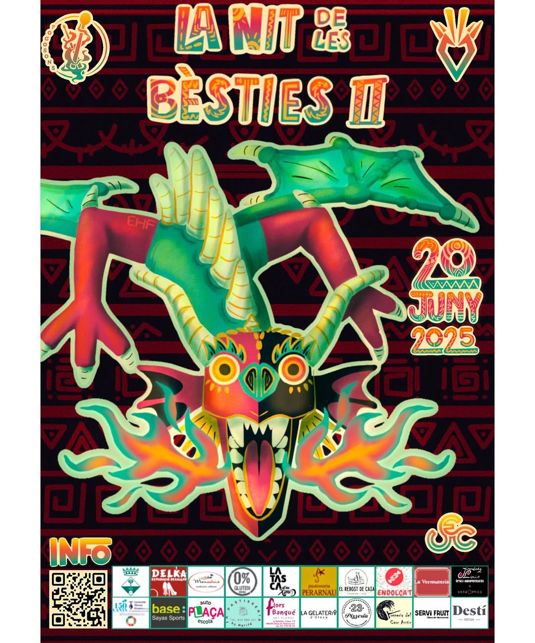 Cartell de la segona edició de La nit de les bèsties per la Festa Major de 2025