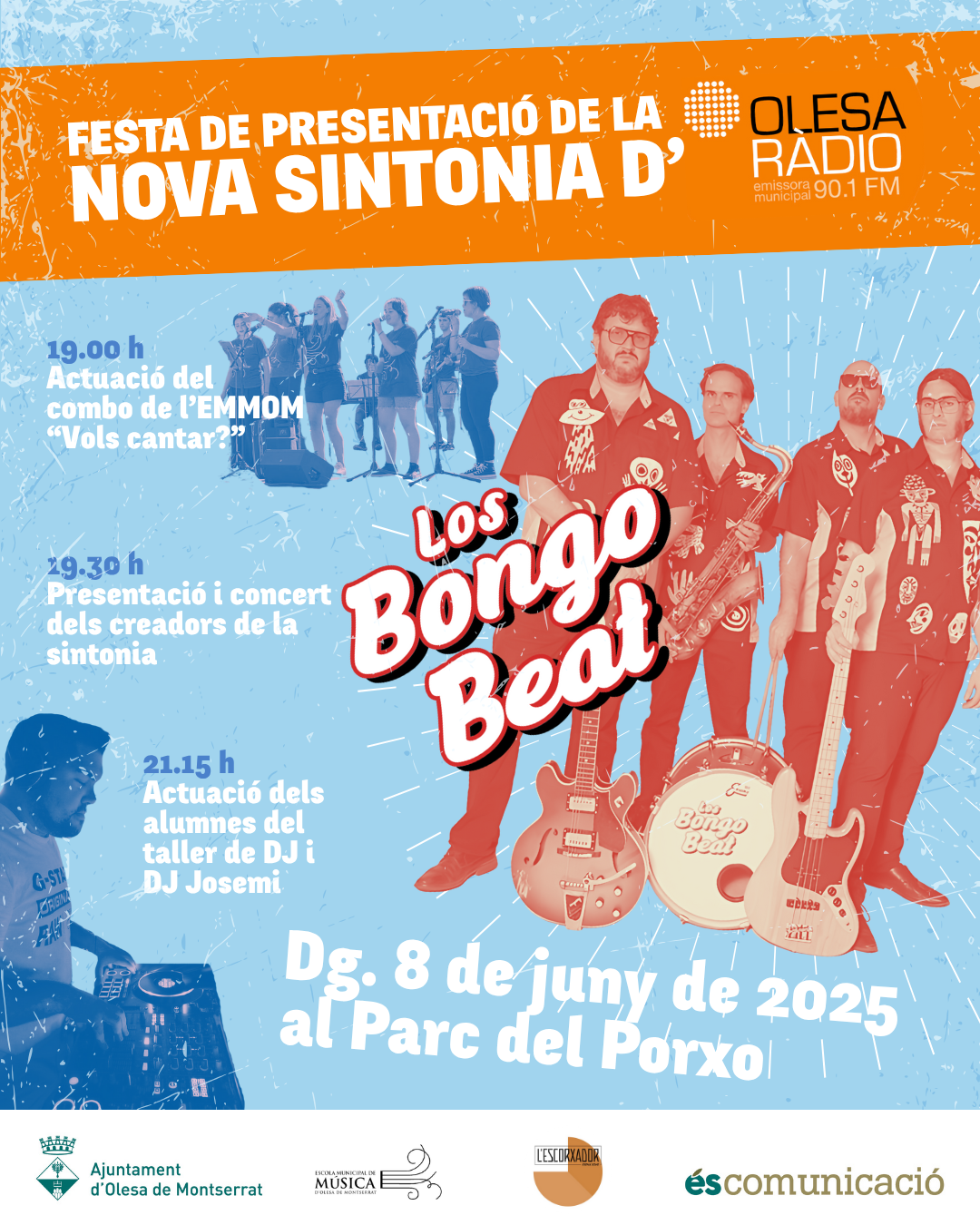 Cartell de la festa de presentació de la nova sintonia d'Olesa Ràdio per les festes de Santa Oliva 2025