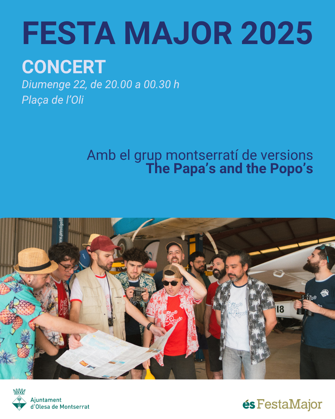 Cartell del concert de The Papa's ant the Popo's per la Festa Major de 2025