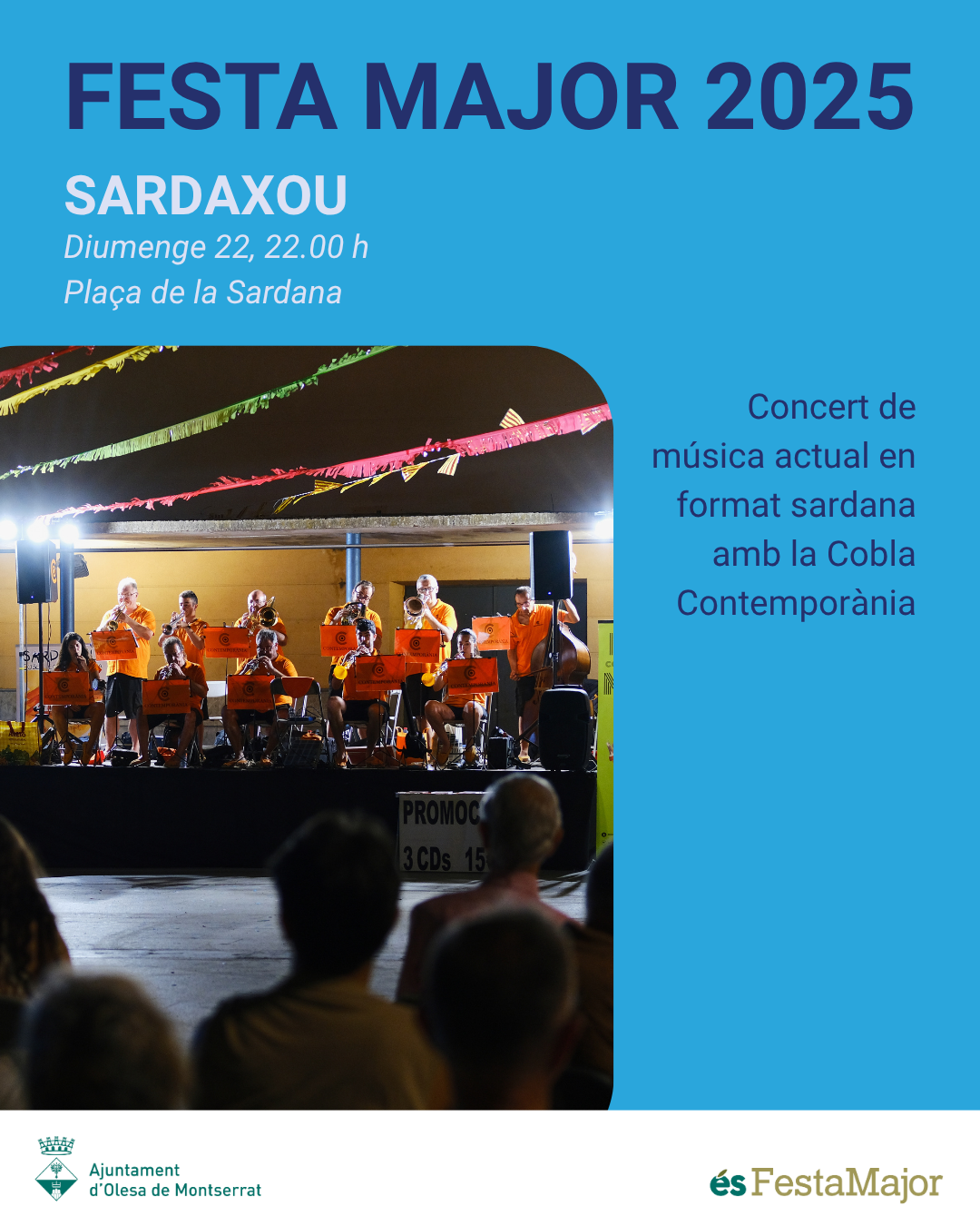Concert de Sardaxou amb la cobla Contemporània per la Festa Major 2025