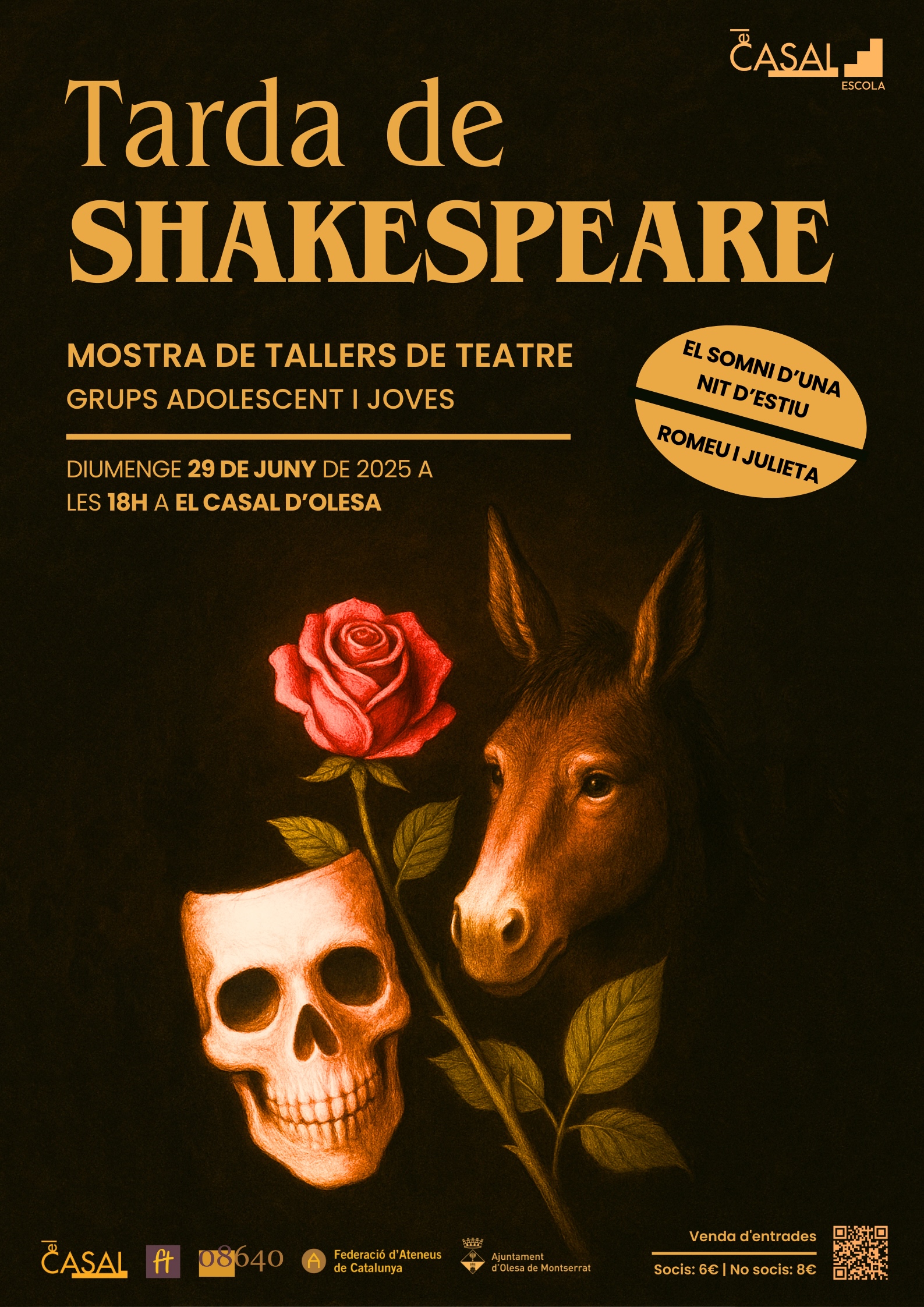 Cartell de l'obra de teatre Tarda de Shakespeare, juny 2025