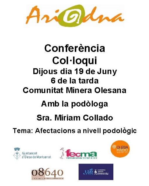 Cartell de la conferència-col·loqui sobre podologia el juny de 2025