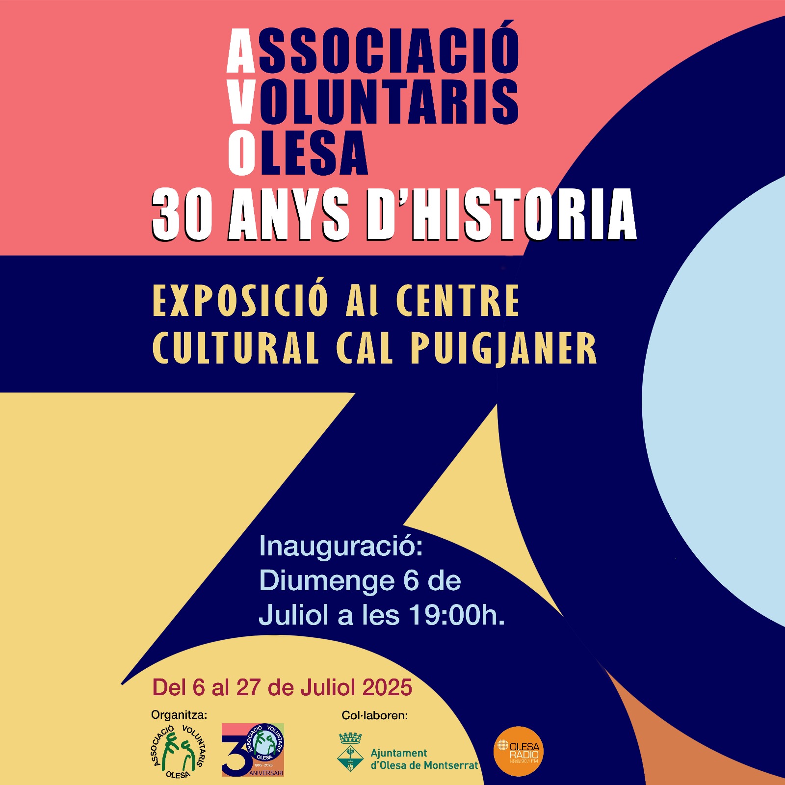 Cartell de l'exposició "30 anys d'història" de l'AVO.
